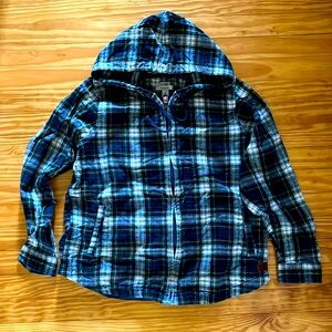 LL Bean Zip Up Flannel Hoodie